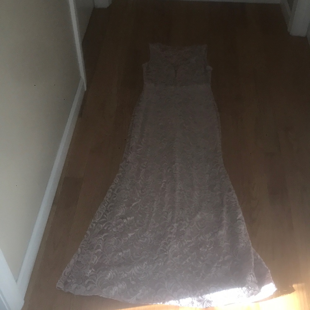 Beautiful, pink, deep v-neck dress